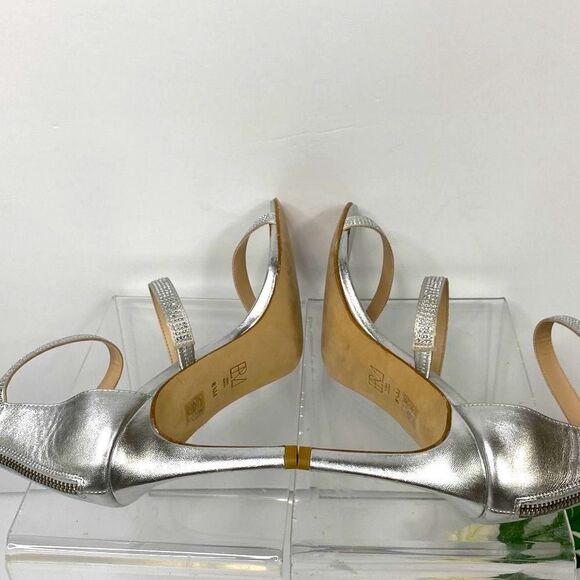 Pelle Moda Dalia 2 Silver Ankle Strap Embellished Bling occasion Heels 8.5 - Picture 8 of 11